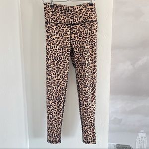 Kyodan Womens High Waisted Leggings Cheetah Leopard Print Size M